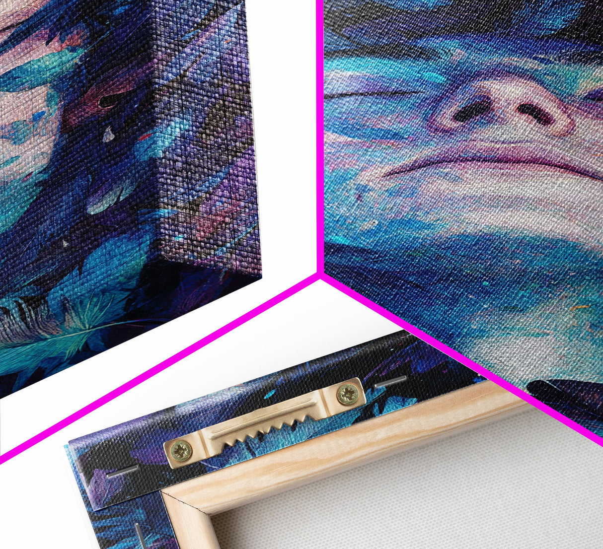 Dreamy Blue Feathers Canvas Print | Ethereal Surreal Art | Boho Bedroom Decor | Unique Abstract Painting | Cosmic Wall Art