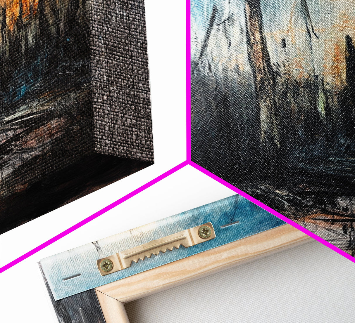 Burnt Forest, Forest At Dusk Painting, Moody Art, Nature Wall Art, Dark Landscape Painting, Abstract Forest Art, Framed Canvas Print