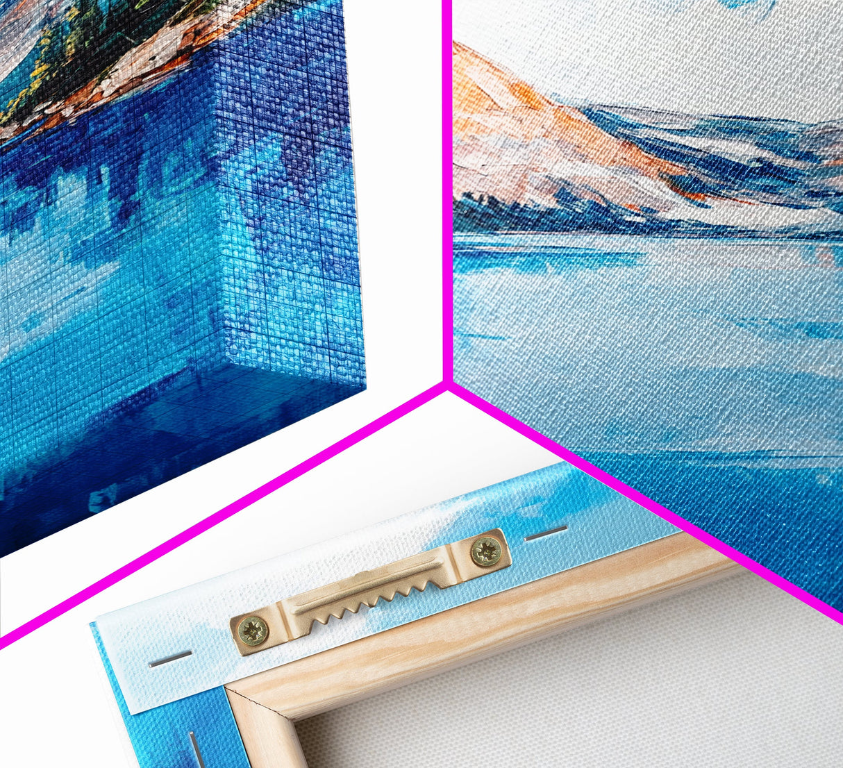 mountain painting, landscape painting, framed canvas print, lake Tahoe art, coastal landscape art, blue and green wall art, gift idea