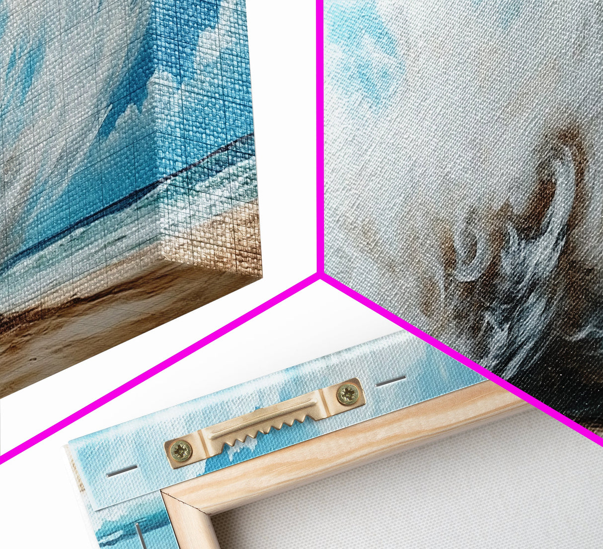Ocean Wave Explosion Framed Canvas Print Coastal Wall Art, Beach Painting, Modern Seascape, Large Wall Decor, Living Room Artwork