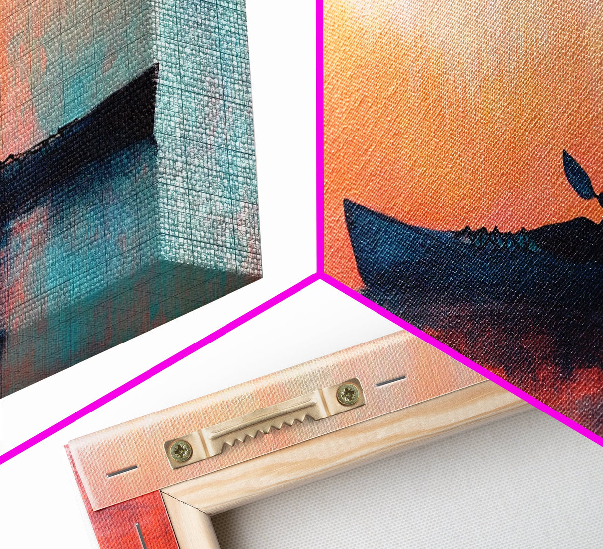 Kayak Sunset Wall Art, Lake House Decor, Nature Painting, Outdoor Adventure Art, Boho Home Decor, Living Room Wall Art