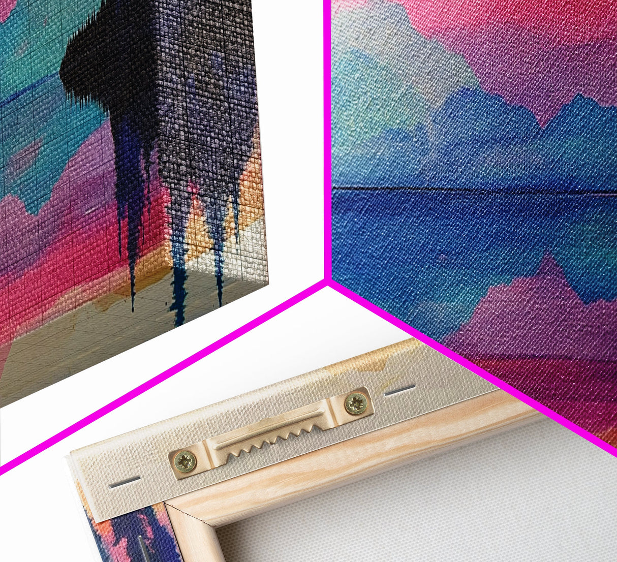 Vibrant Sunset Mountains Canvas Print - Abstract Landscape Wall Art, Colorful Nature Painting, Bold Statement Home Decor