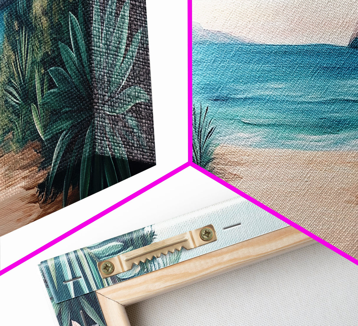 Secluded Beach Path Canvas Print Tropical Escape Painting Nature Coastal Wall Art Calm Ocean Scene Large Wall Art Living Room