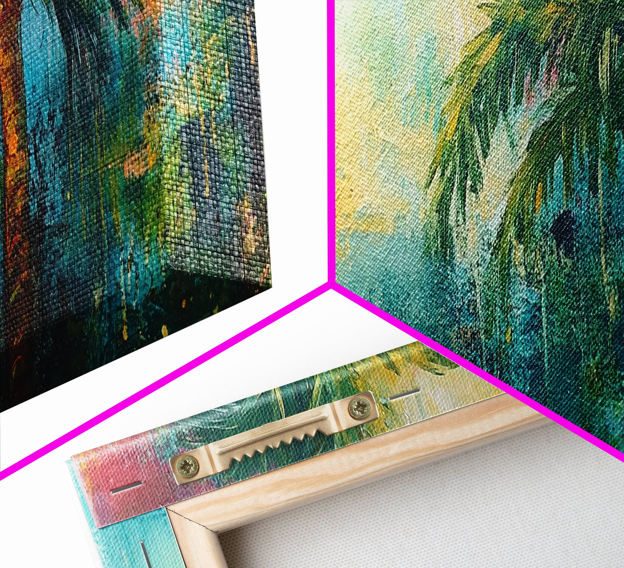 Tropical Palm Tree Canvas Print Colorful Beach Wall Art, Summer Vacation Vibes, Boho Coastal Painting, Vibrant Nature Inspired Decor