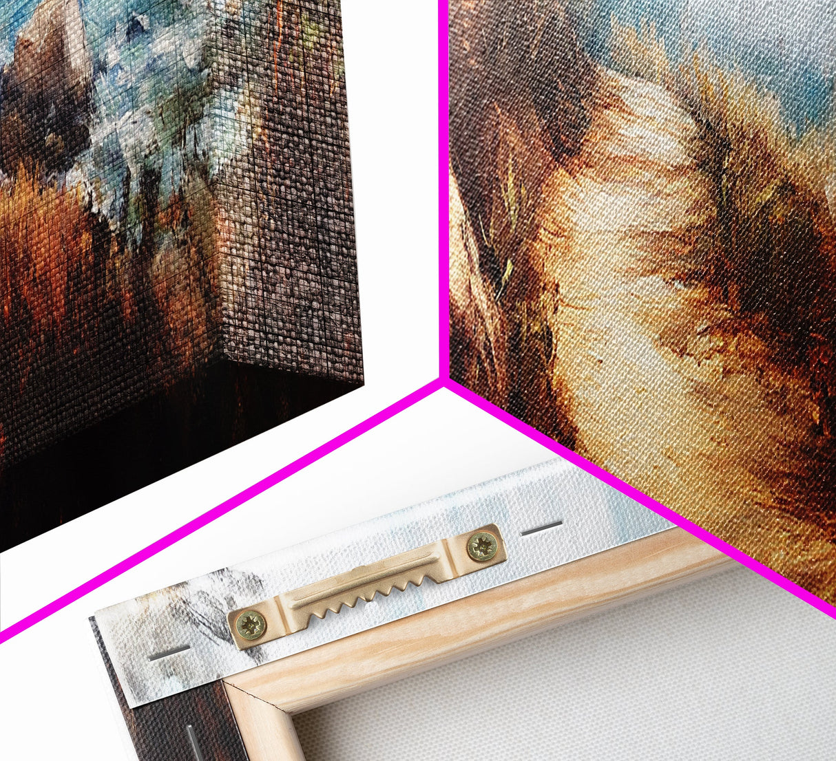 Seaside Trail Painting Framed Canvas Print - Coastal Landscape Art, Beach Pathway Wall Decor, Ocean Sunset Scene, Home Aesthetic