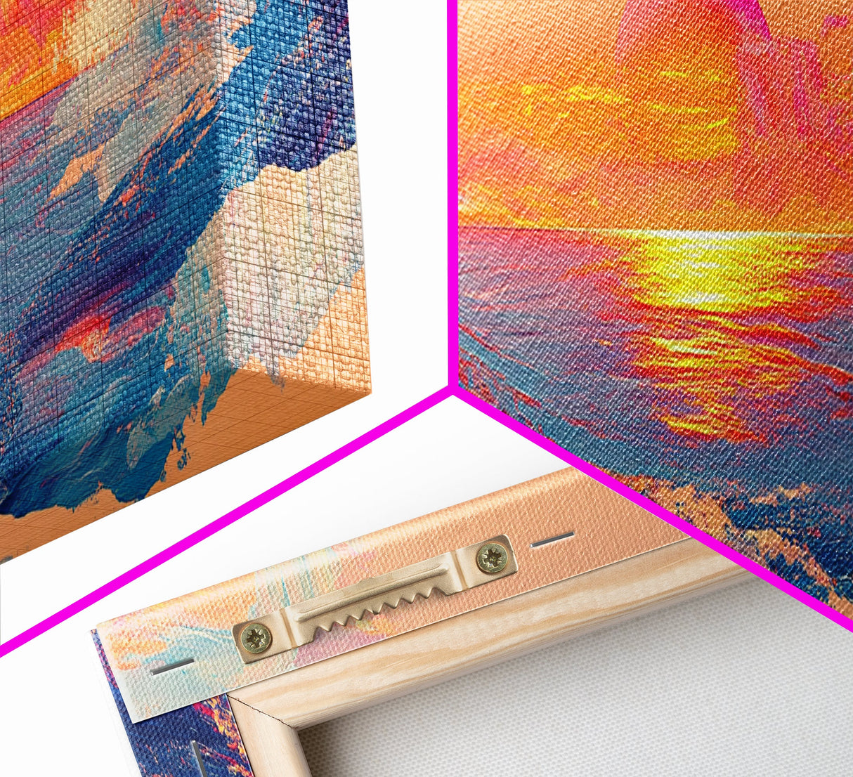 Sunset Glow, Scenic Ocean Painting, Warm Beach Art, Coastal Decor, Framed Canvas Print, Living Room Artwork, Ocean Lover Gift