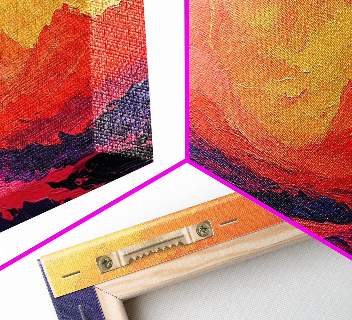 Sunset Mountains, Abstract Landscape, Canvas Print, Colorful Wall Art, Living Room Decor, Boho Art, Office Wall Art, Vibrant Painting
