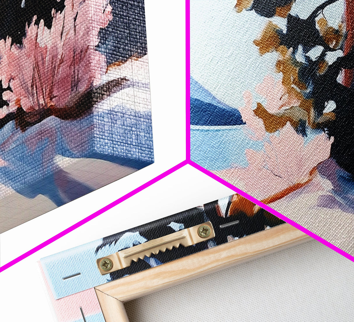 Mountain Landscape, Tranquil Lake Scene, Serene Nature Painting, Minimalist Home Decor, Rustic Wilderness Art, Framed Canvas Print