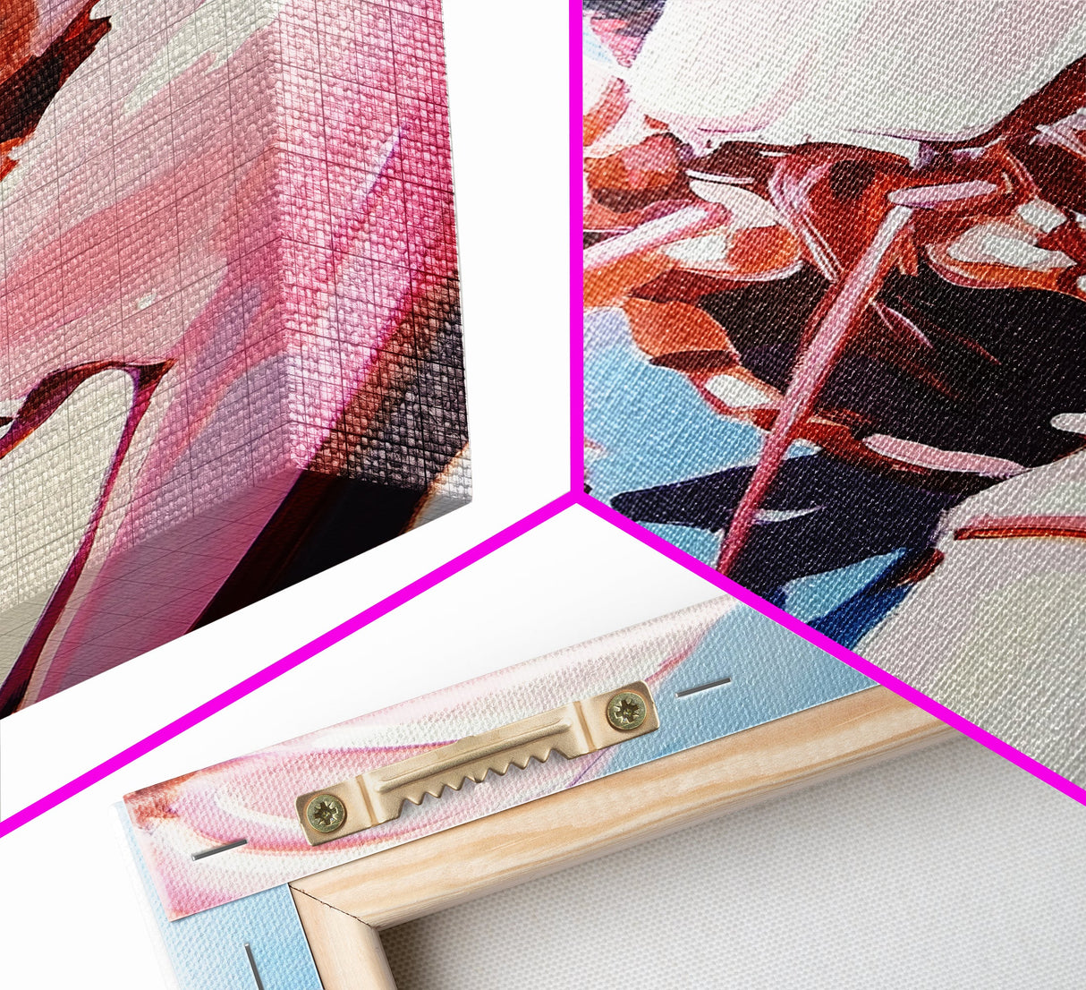 Pink Lobster Art, Coastal Kitchen Decor, Abstract Seafood Illustration, Nautical Wall Print, Framed Canvas Print, Dining Room Wall Art
