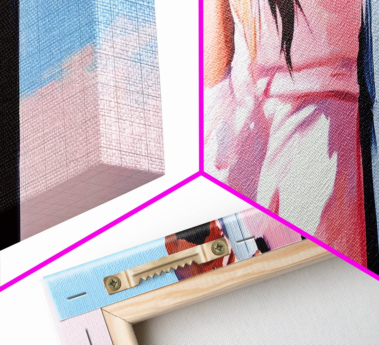 Pink Dress, Soft Pastels, Framed Canvas Print, Feminine Wall Art, Elegant Home Decor, Dreamy Bedroom Aesthetic, Modern Minimalist