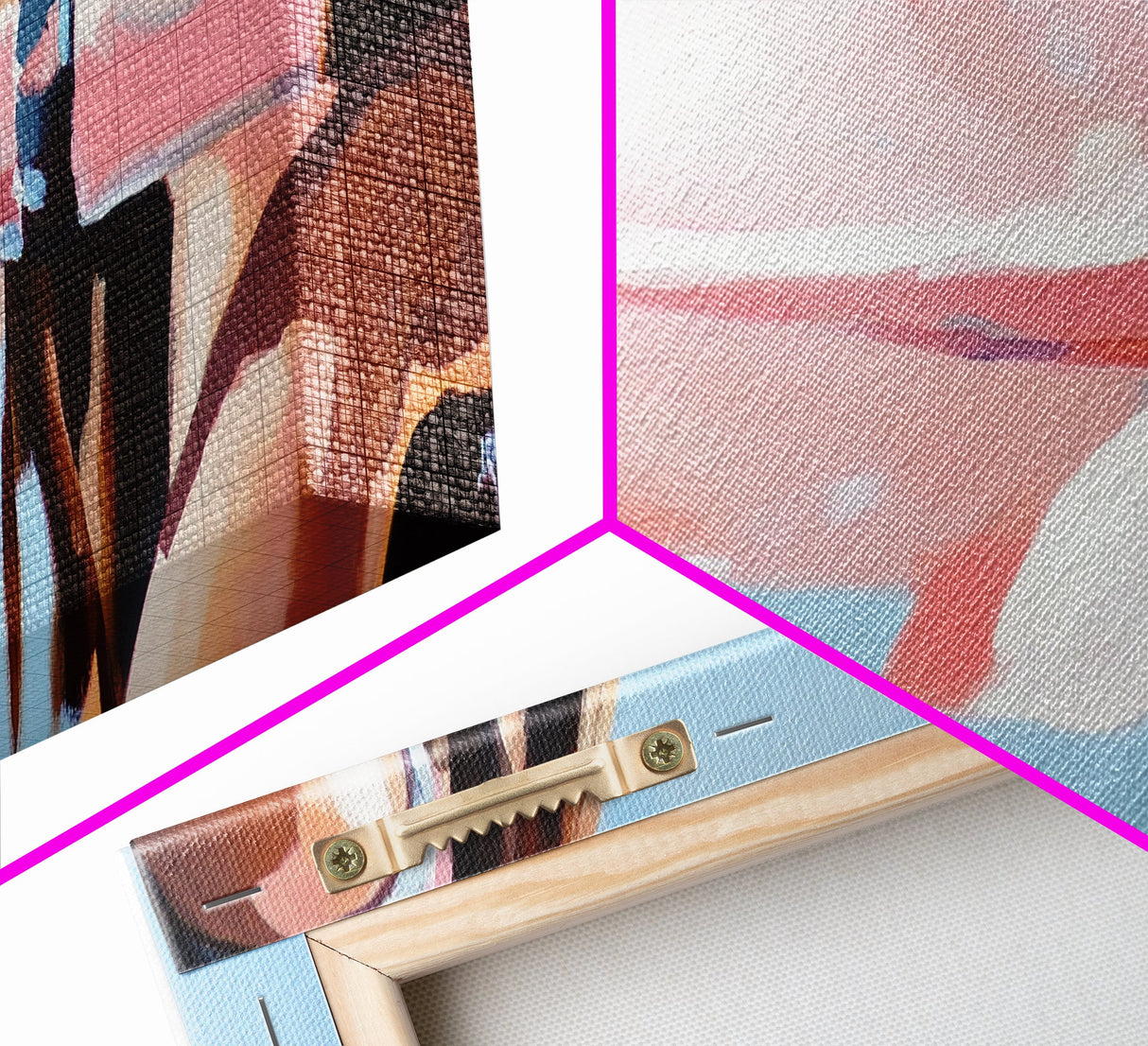 Pink Rocket, Retro Futurism, Pop Art Aesthetic, Mid-Century Modern Wall Art, Playful Home Design, Bold Statement Art, Canvas Print