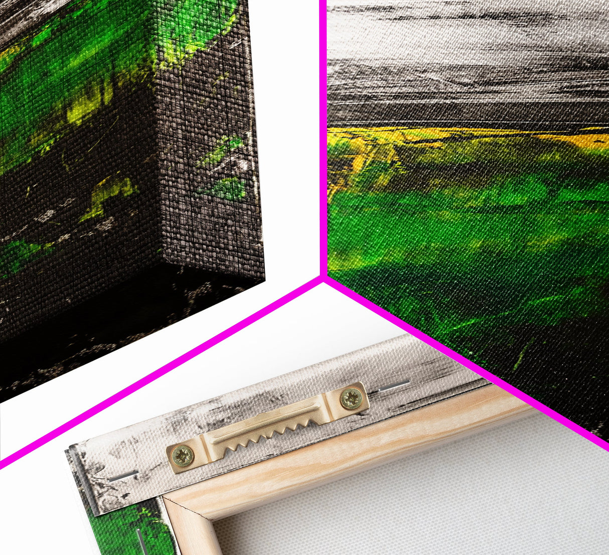 Abstract Meadow, Green Fields, Contemporary Landscape, Nature Inspired Art, Textured Painting, Rustic Wall Decor, Canvas Print