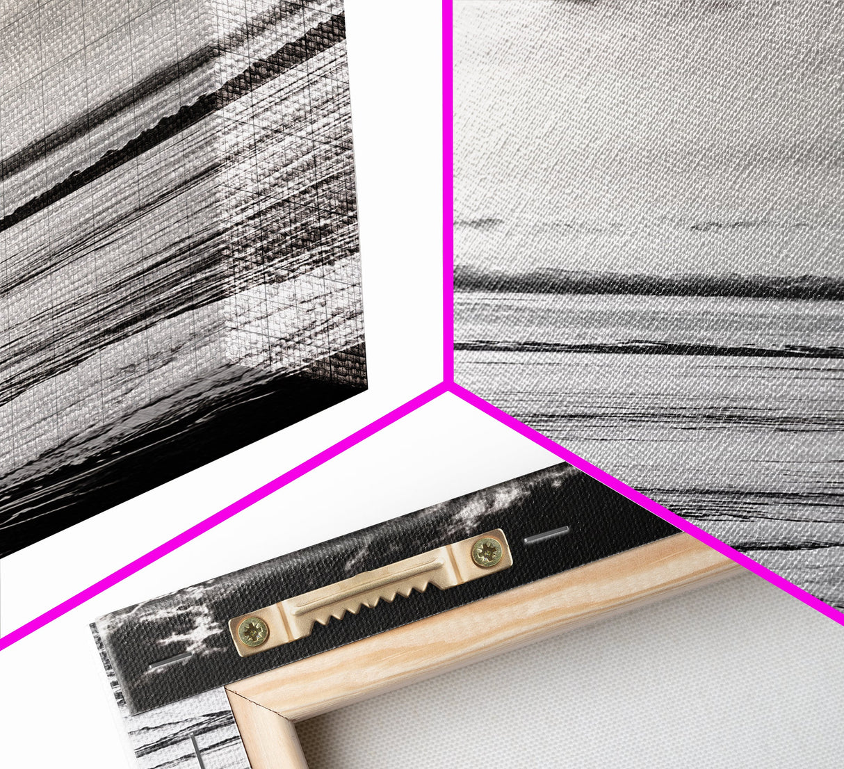 Monochrome Seascape, Minimalist Ocean Art, Black White Canvas Print, Coastal Home Decor, Large Wall Art, Beach Painting, Modern Artwork