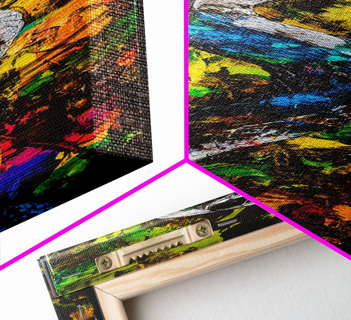 Vibrant Snake, Colorful Wildlife, Bold Abstract, Jungle Theme, Wall Decor, Framed Canvas Print, Living Room Art, Unique Home Design
