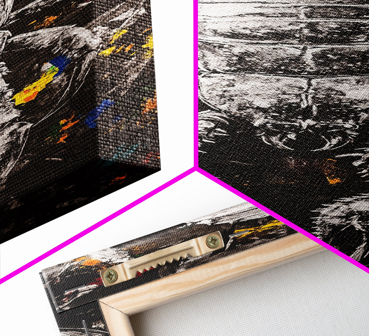 Black Scorpion, Dark Abstract Art, Edgy Wall Decor, Framed Canvas Print, Unique Gift, Gothic Art, Bold Statement Artwork