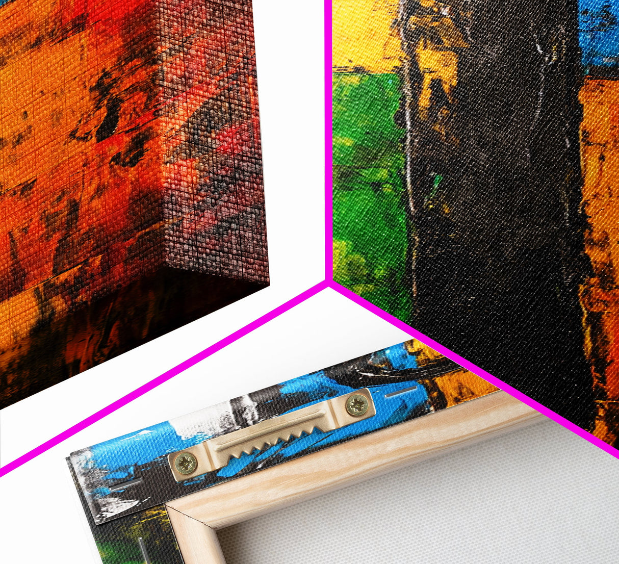 Vibrant Key Art, Colorful Modern Painting, Industrial Wall Decor, Rustic Home Accent, Unique Gift Idea, Framed Canvas Print