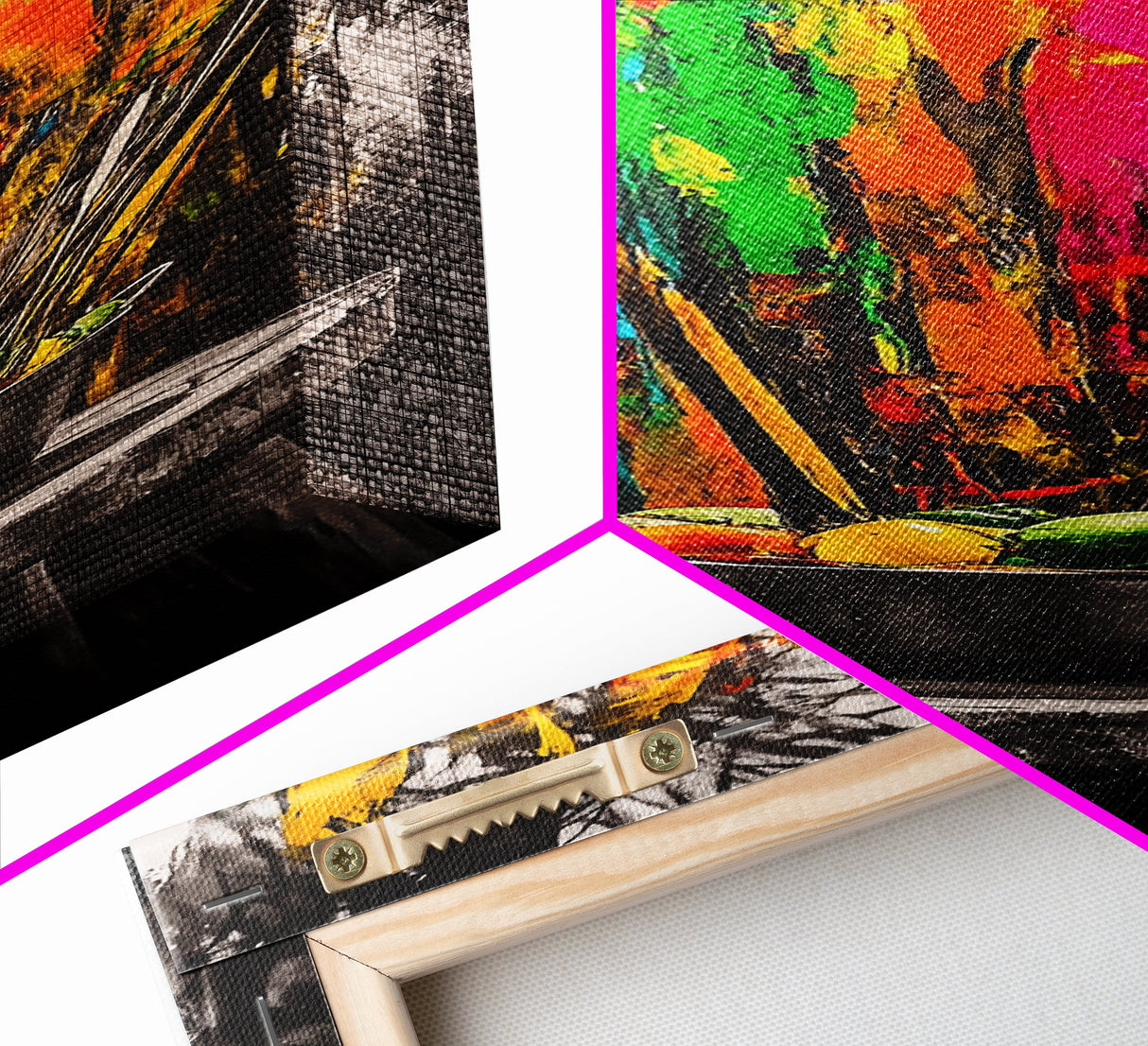 Abstract Expression, Colorful Art, Bold Palette, Framed Canvas Print, Modern Decor, Artistic Statement, Living Room Wall Art