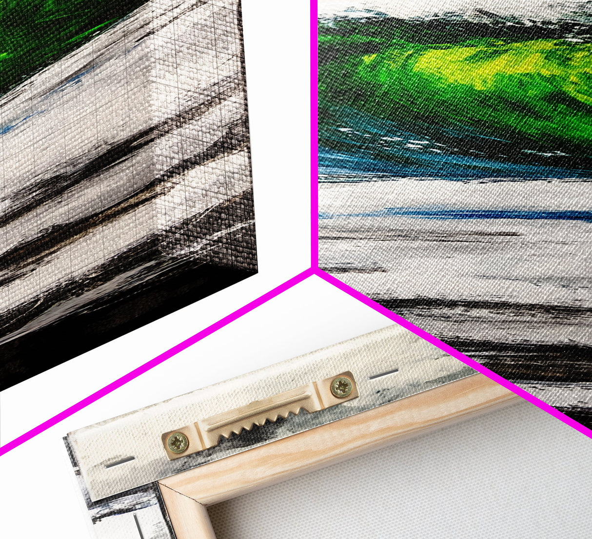 Ocean Wave, Bold Abstract Seascape, Coastal Wall Art, Framed Canvas Print, Modern Home Decor, Beach Inspired Artwork, Statement Piece