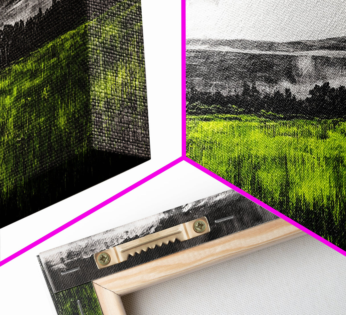 Green, Landscape, Nature, Canvas Print, Rolling Fields Wall Art, Scenic Countryside Painting, Modern Rustic Home Decor, Large Wall Art