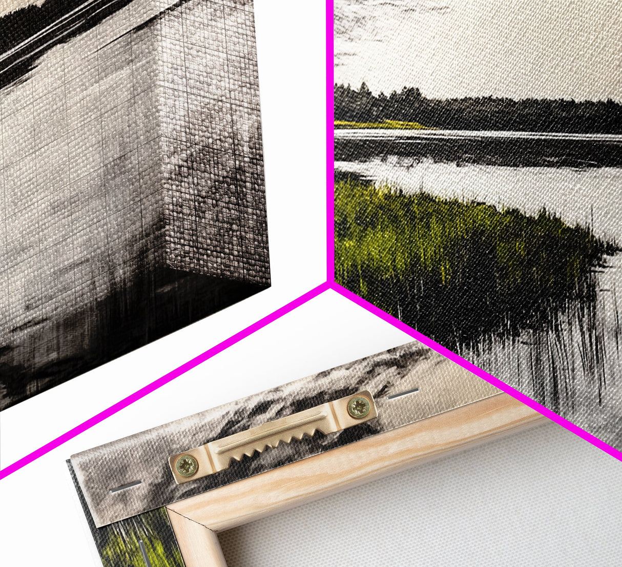 Marshland, Moody Sky, Lakeside View, Canvas Print, Nature Photography, Living Room Wall Art, Rustic Landscape, Neutral Tones Decor