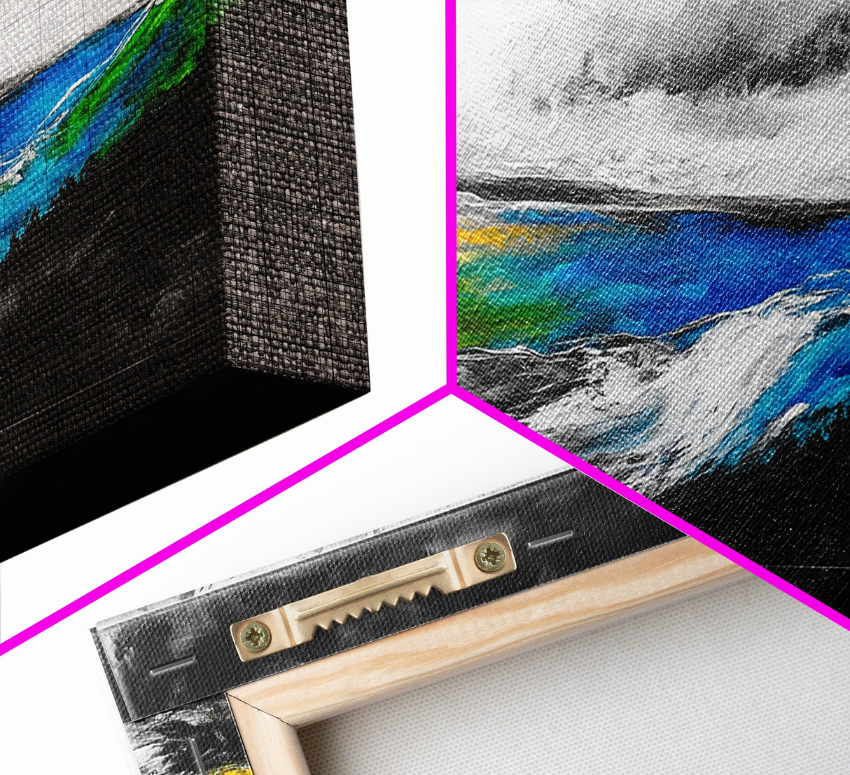 Abstract Seascape, Vibrant Waves, Modern Ocean Art, Coastal Home Decor, Colorful Beach Painting, Large Statement Art, Framed Canvas Print