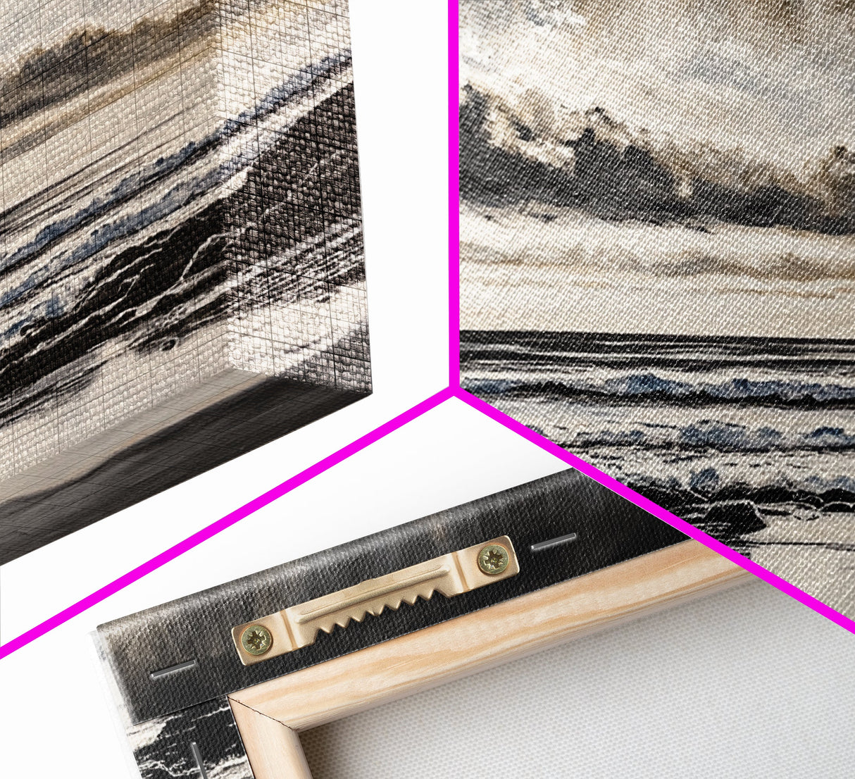 Moody Beach, Black White, Ocean Sunset, Canvas Print, Dramatic Seascape, Coastal Wall Art, Relaxing Home Decor, Living Room Artwork