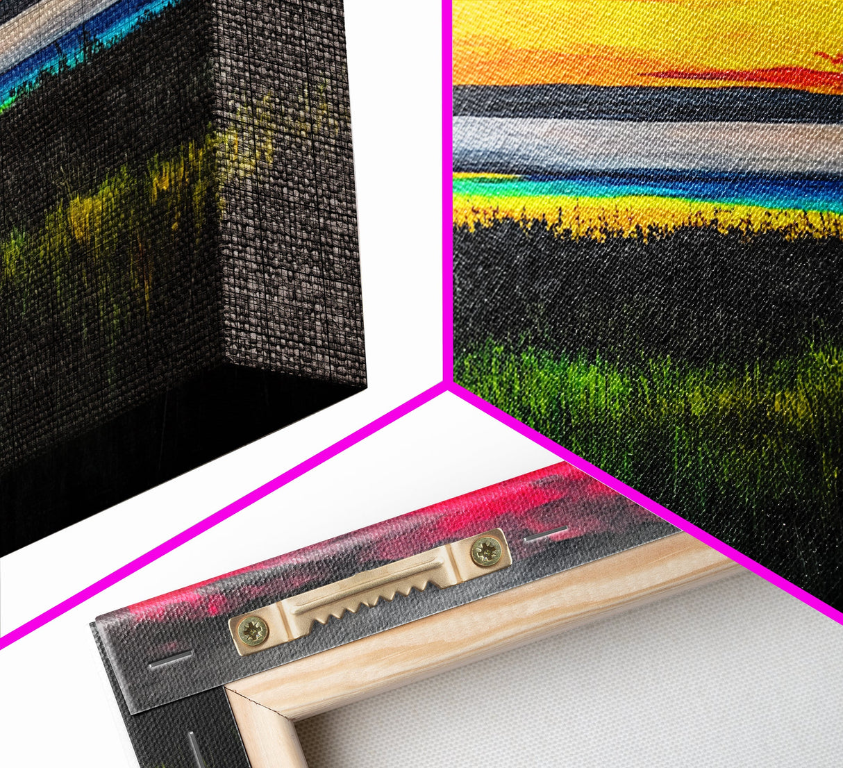 Colorful Sunset, Ocean Horizon, Bright Abstract, Vibrant Beach Art, Contemporary Landscape, Statement Piece, Canvas Print