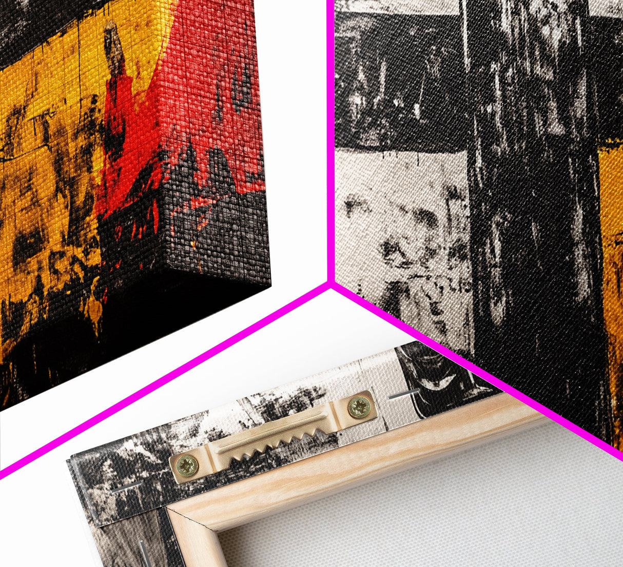 Tribal Totem Art, Black White Painting, Bold Statement Decor, Ethnic Wall Art, Framed Canvas Print, Modern Living Room Accent