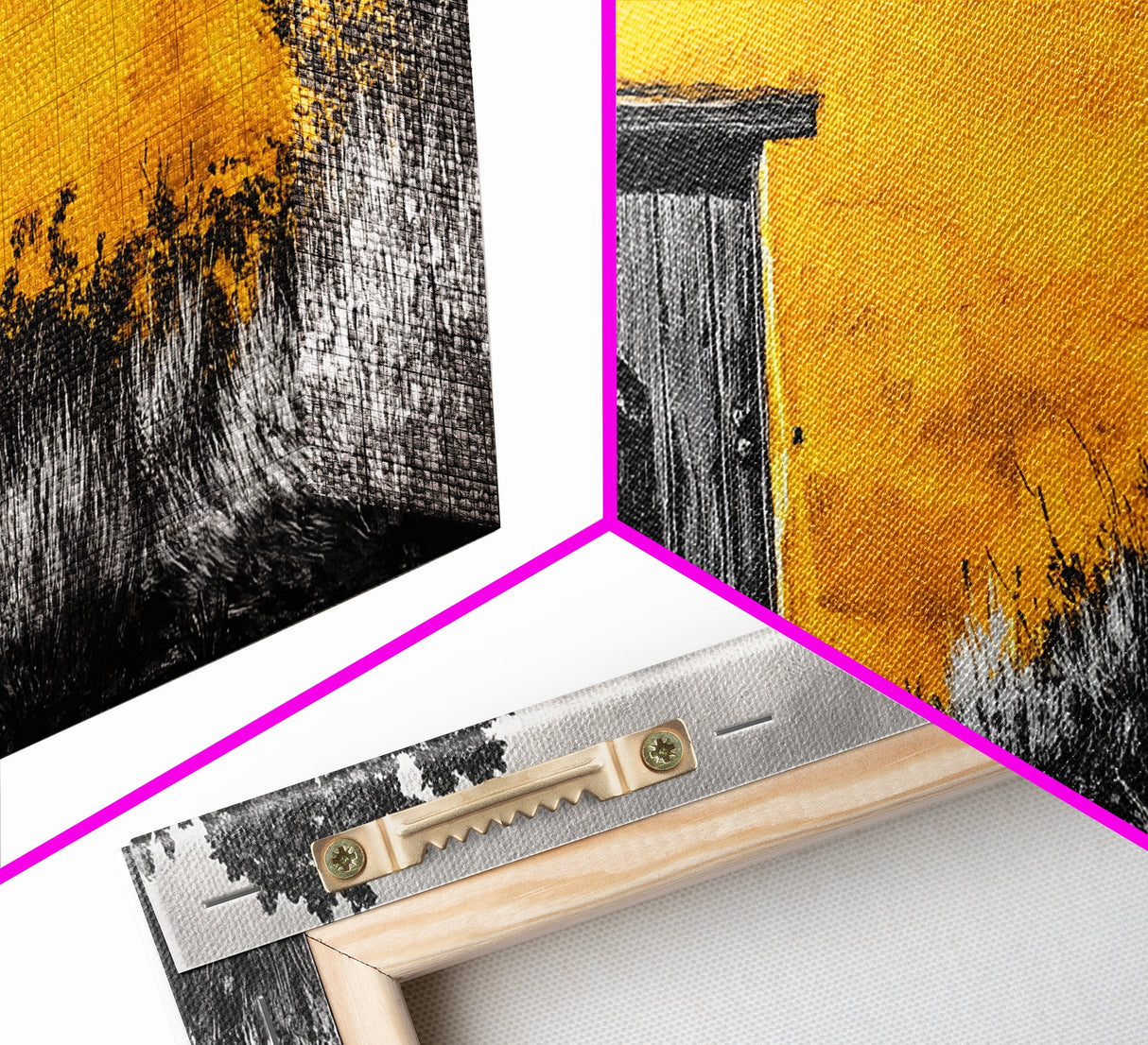 Adobe House, Southwestern Art, Yellow Wall Painting, Rustic Desert Decor, Black and White Canvas Print, Living Room Wall Art