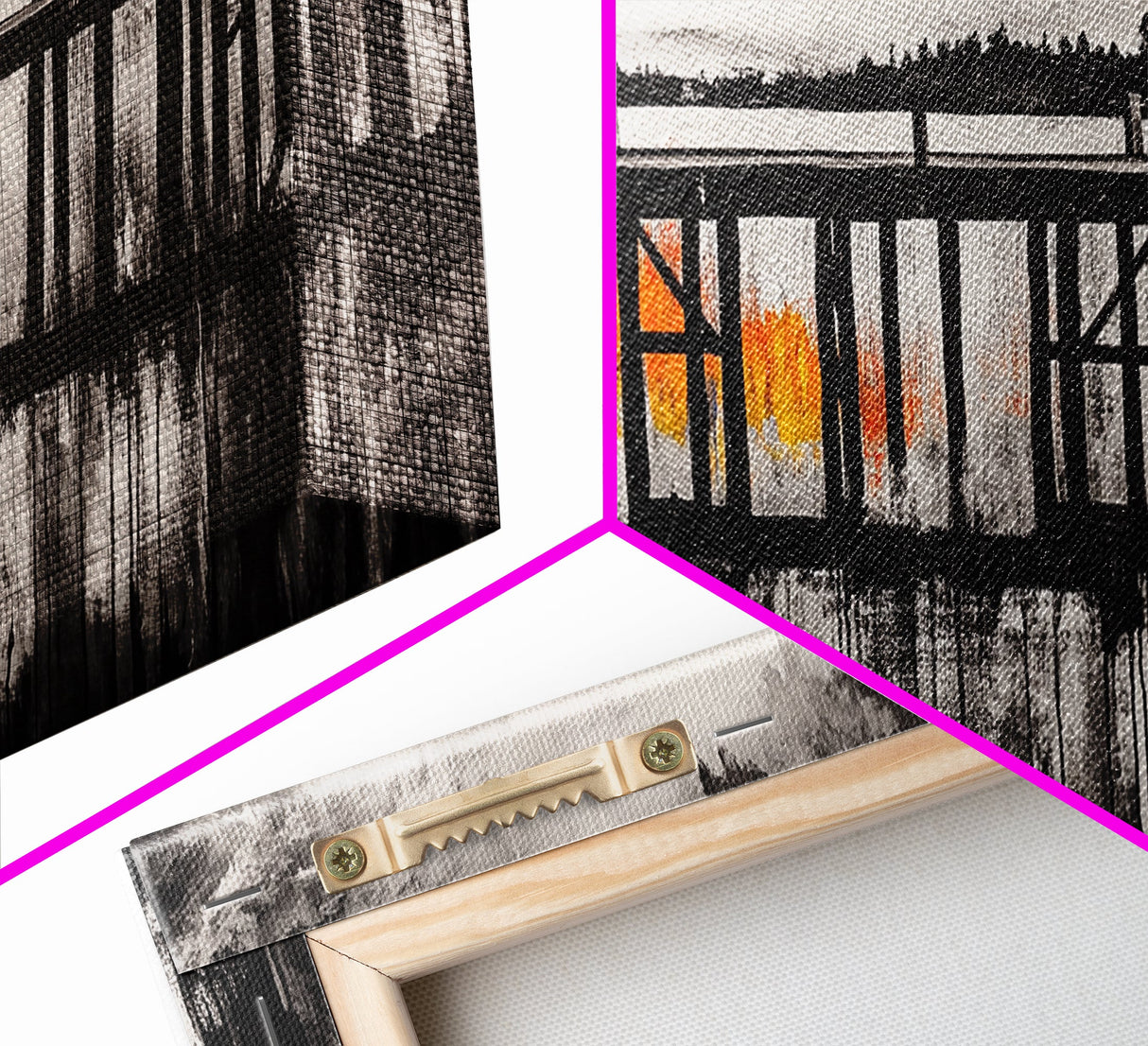 Wooden Pier, Lake House Art, Nautical Canvas Print, Black and White Art, Rustic Home Decor, Nature Artwork, Coastal Wall Art