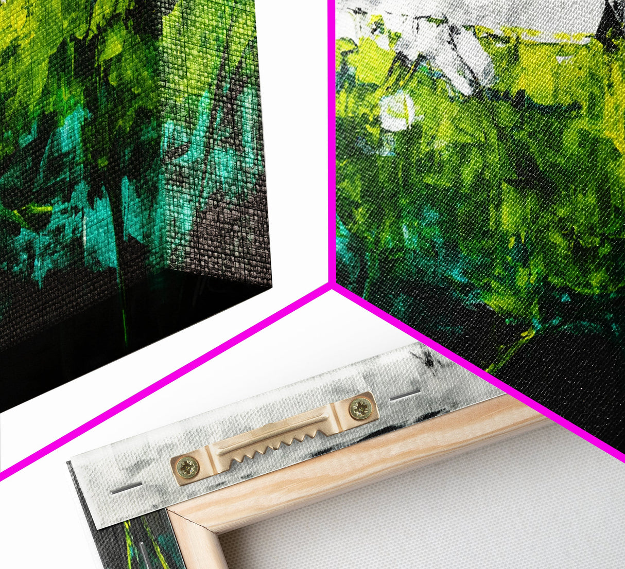 Abstract Landscape, Green Field, Modern Nature Art, Contemporary Painting, Office Decor, Kitchen Wall Art, Canvas Print, Textured Art