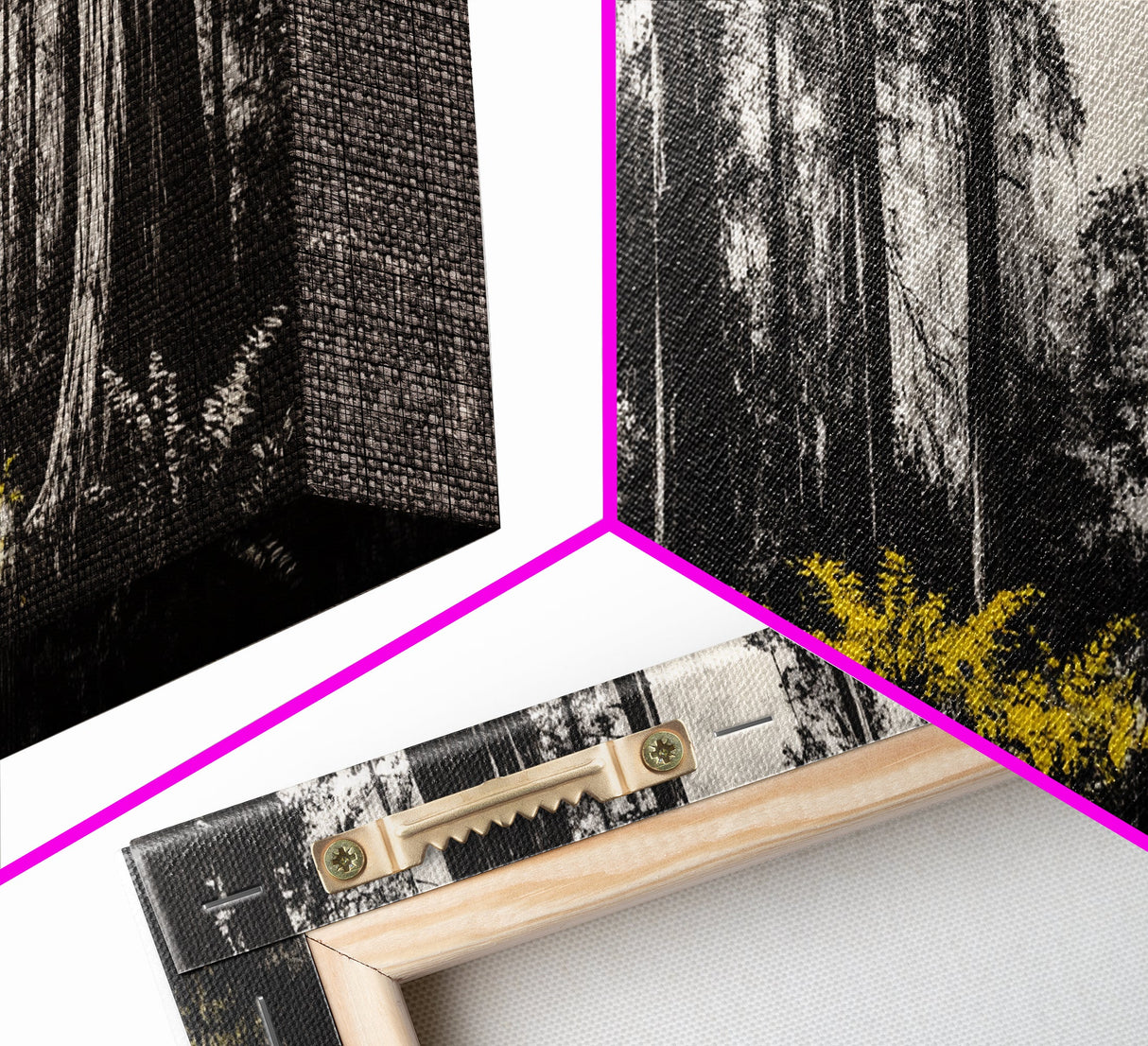 Redwood Forest, Nature Wall Art, Black and White Art, Framed Canvas Print, Rustic Home Decor, Cabin Wall Art, Minimalist Landscape