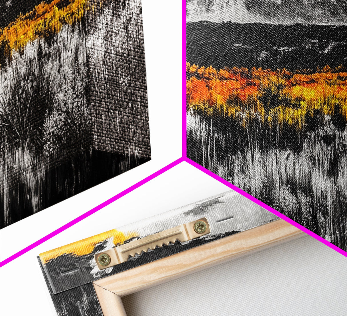 Mountain Range, Autumn Colors, Rustic Landscape, Moody Sky, Warm Tones, Framed Canvas Print, Cabin Wall Decor, Living Room Art