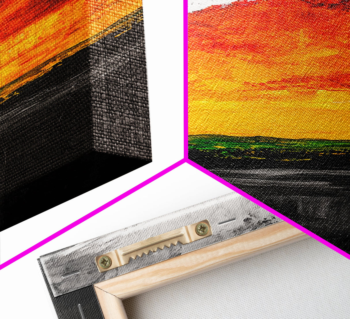 Fiery Sunset, Abstract Landscape, Vibrant Colors, Warm Tones, Fall Wall Decor, Bold Statement Art, Living Room Art, Framed Canvas Print