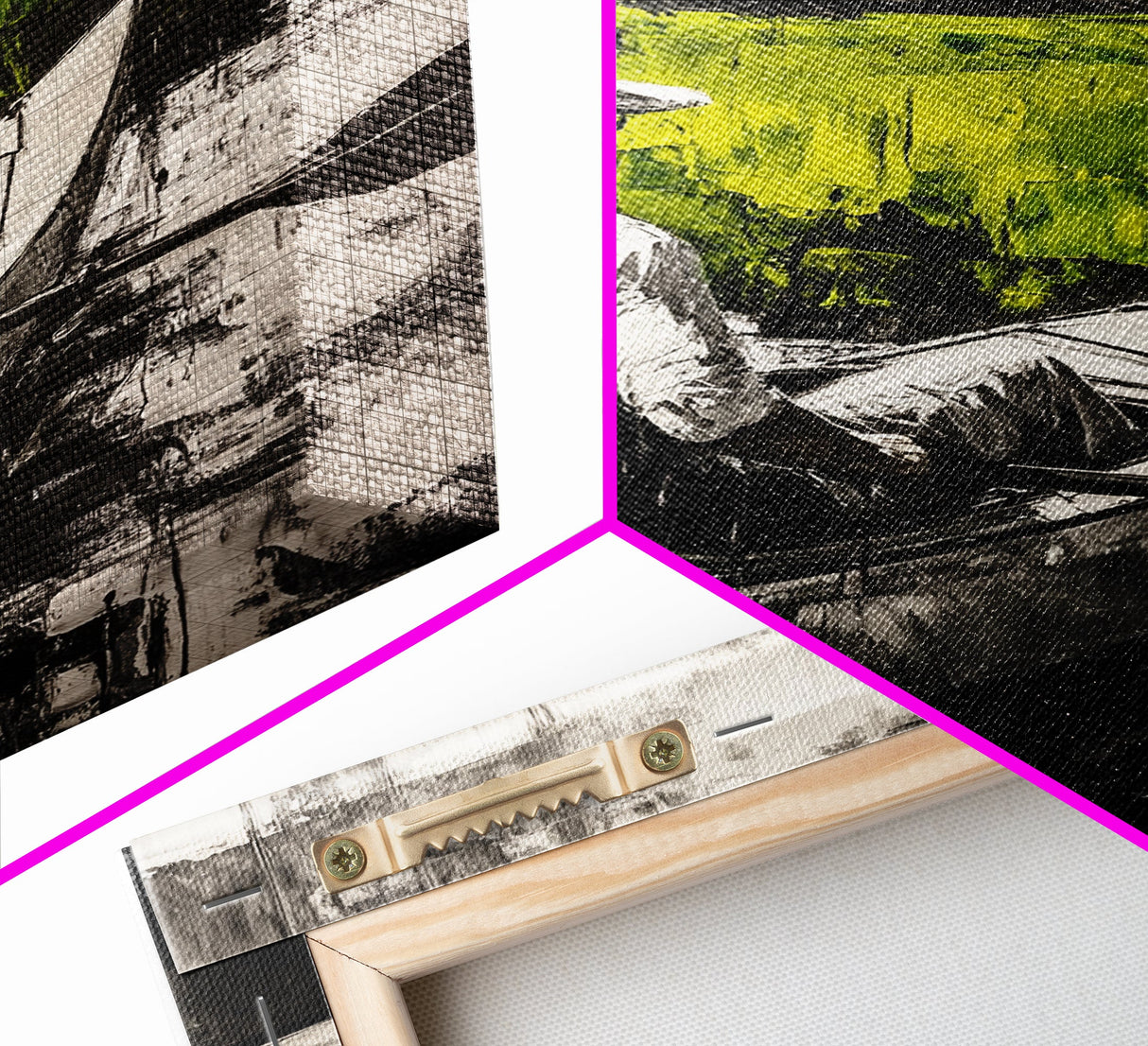 Kayaker River Scene, Black White Green Landscape, Peaceful Nature Art, Adventure Outdoor Wall Decor, Rustic Cabin Gift, Canvas Print