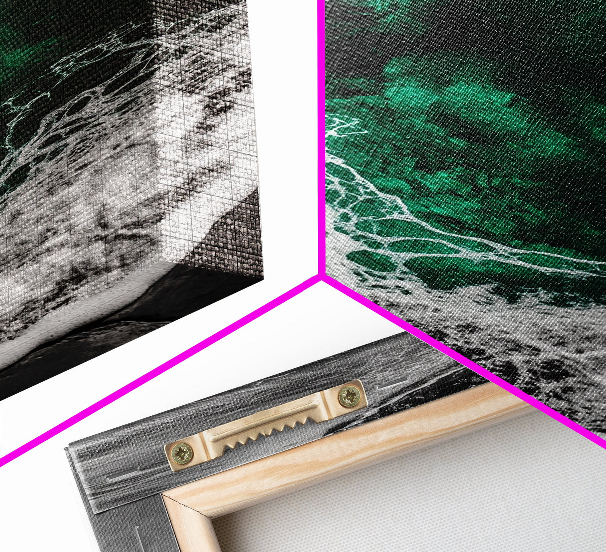 Ocean, Emerald Waters, Coastal Wall Art, Framed Canvas Print, Beach Aesthetic, Nautical Decor, Sea Foam Waves, Tranquil View