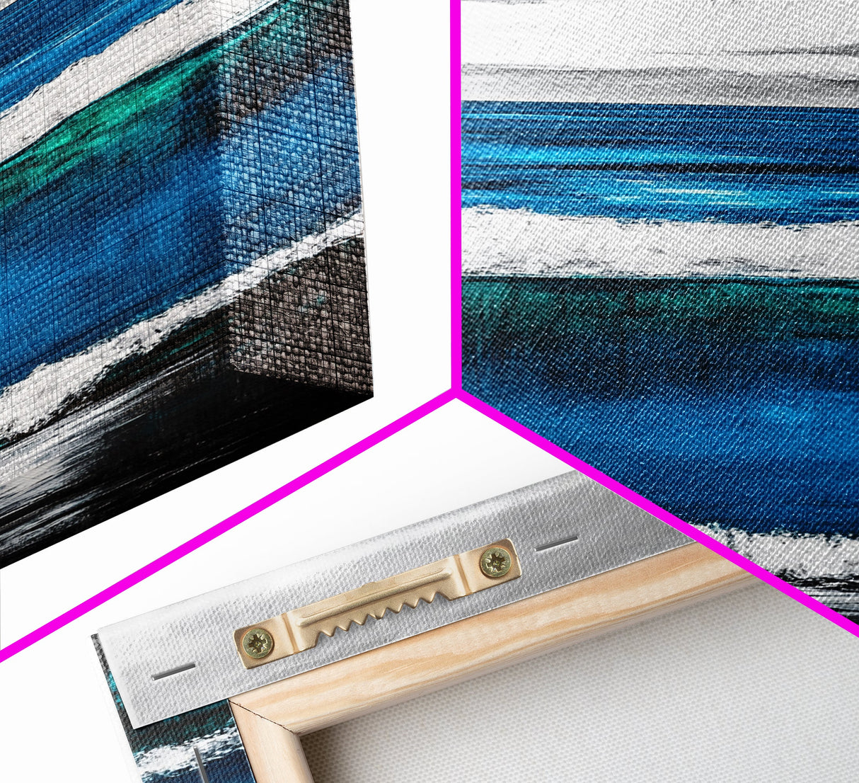 Ocean Waves, Coastal Abstract, Bold Blue, Canvas Print, Beach Wall Art, Modern Minimalist Painting, Bedroom Wall Decor
