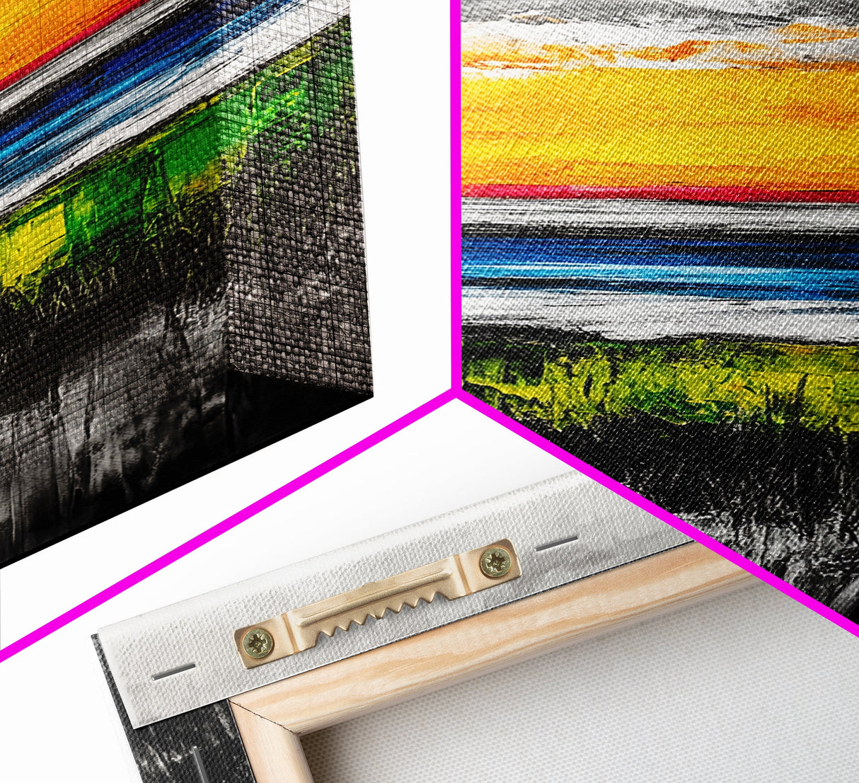 Vibrant Sunset, Ocean Horizon, Dramatic Sky, Framed Canvas Print, Coastal Home Decor, Living Room Wall Art, Abstract Art