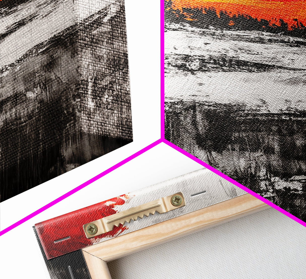 Sunset Horizon, Abstract Landscape, Fall Home Decor, Living Room Wall Art, Modern Wall Print, Nature Inspired, Framed Canvas Print