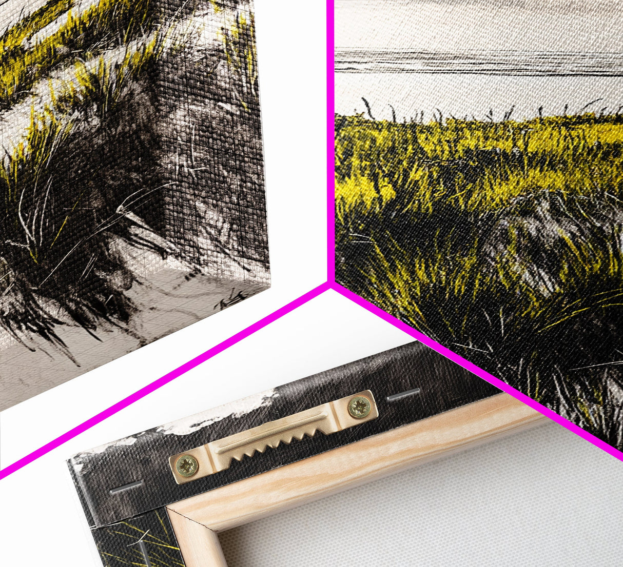 Dune Grass, Coastal Landscape Wall Art, Beach House Decor, Serene Nature Print, Rustic Seaside Art, Framed Canvas Print