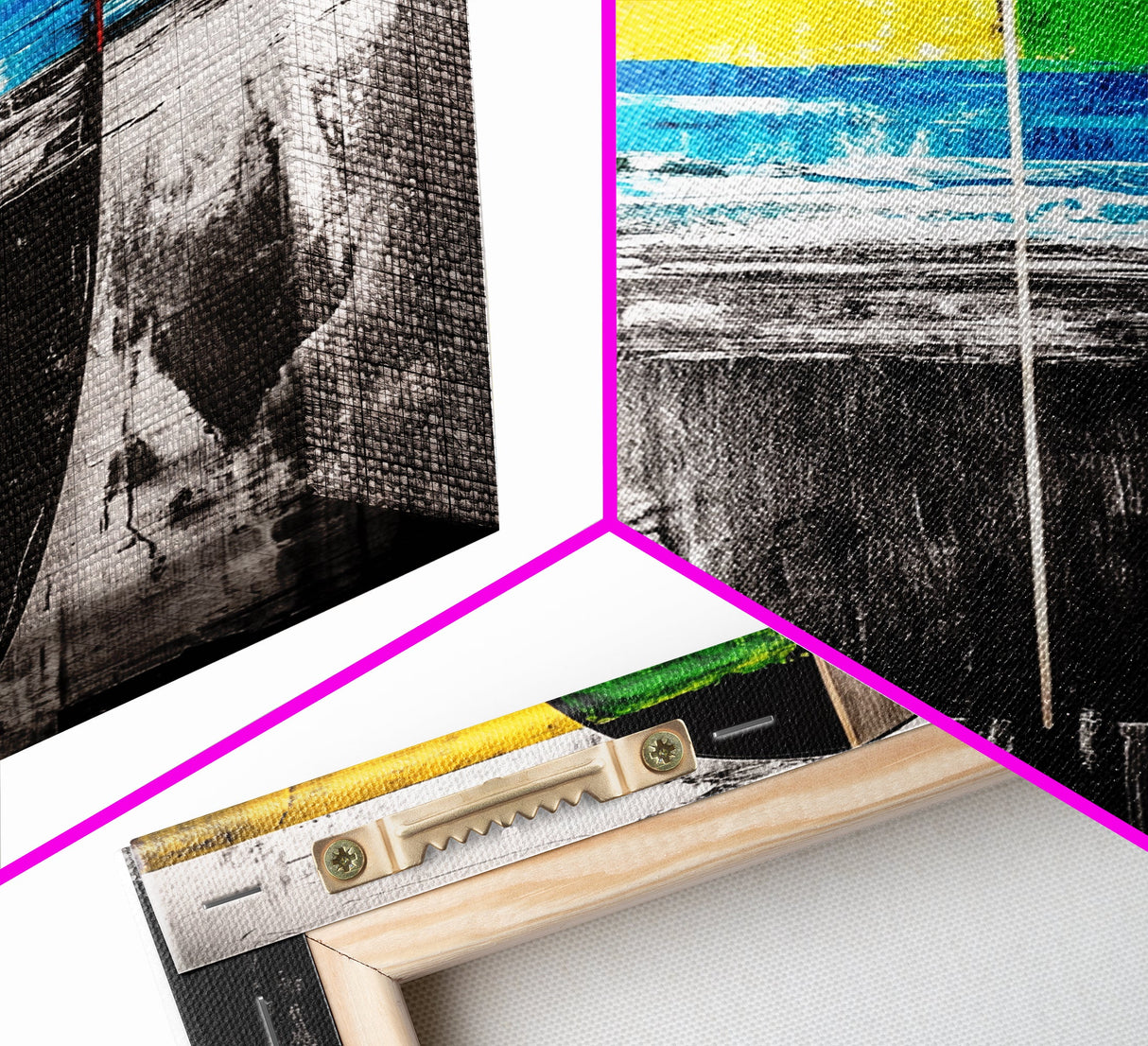 Abstract Surfboard, Colorful Beach Art, Modern Coastal Decor, Surfer Gift, Framed Canvas Print, Boho Wall Art, Bedroom Wall Art