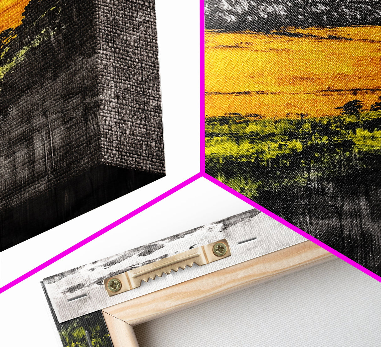 Golden Fields, Dramatic Landscape, Autumn Wall Art, Rustic Home Decor, Mountain View Framed Canvas Print, Farmhouse Aesthetic, Office Decor