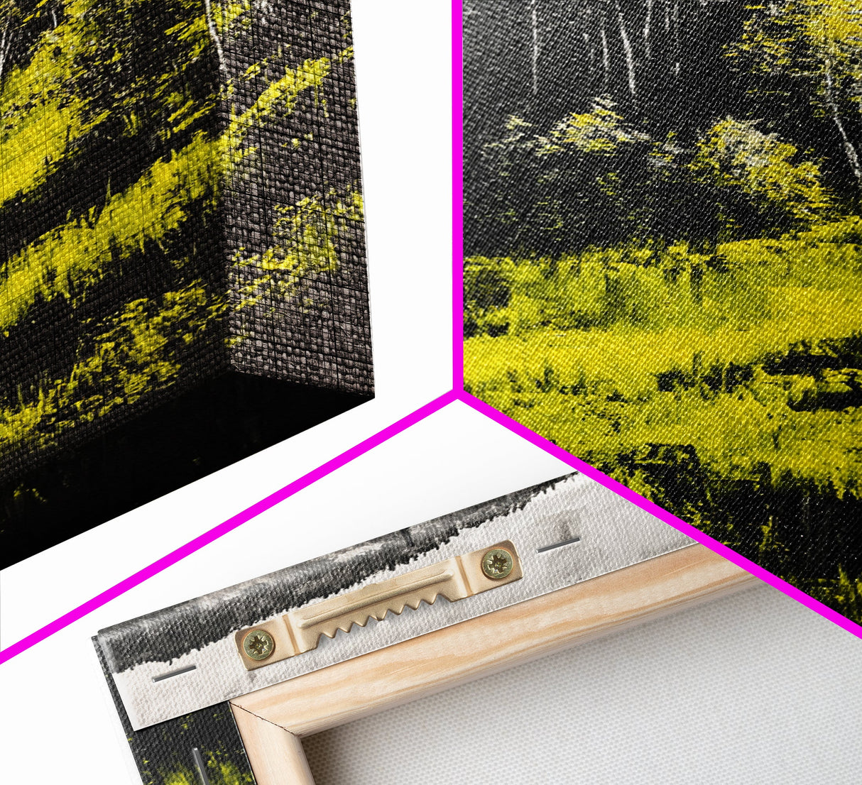 Forest Glow, Golden Trees, Nature Wall Art, Canvas Print, Mountain Landscape, Woodland Scene, Autumn Decor, Cabin Home Style, Moody Tones