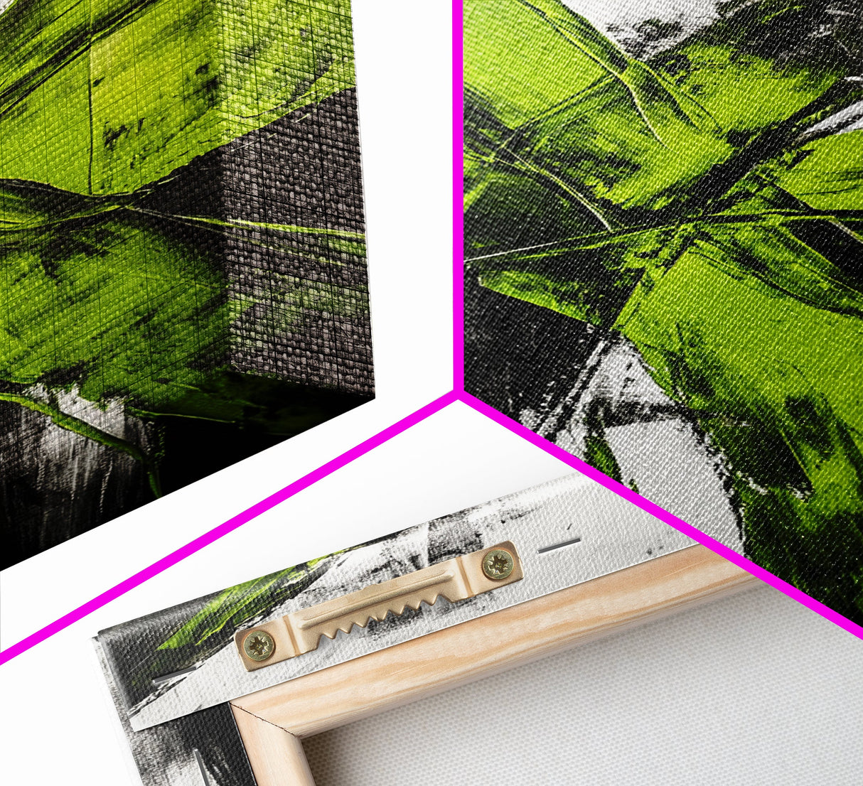 Green Abstract, Bold Modern Art, Vibrant Minimalist Design, Contemporary Statement Piece, Office Wall Decor, Framed Canvas Print
