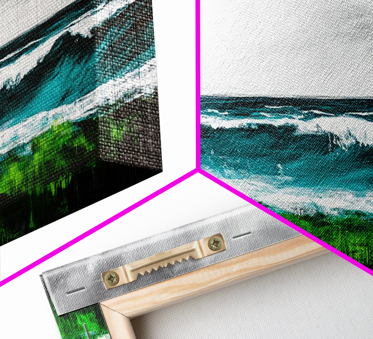 Ocean Waves, Seascape Art, Coastal Decor, Beach House, Framed Canvas Print, Large Wall Art, Modern Nautical, Living Room Art