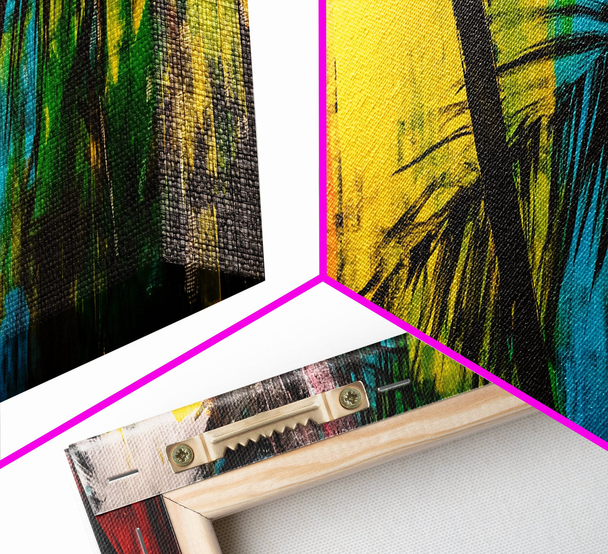 Palm Tree, Tropical Colors, Vibrant Abstract, Canvas Print, Boho Art, Modern Wall Art, Beach House Decor, Living Room Statement Piece