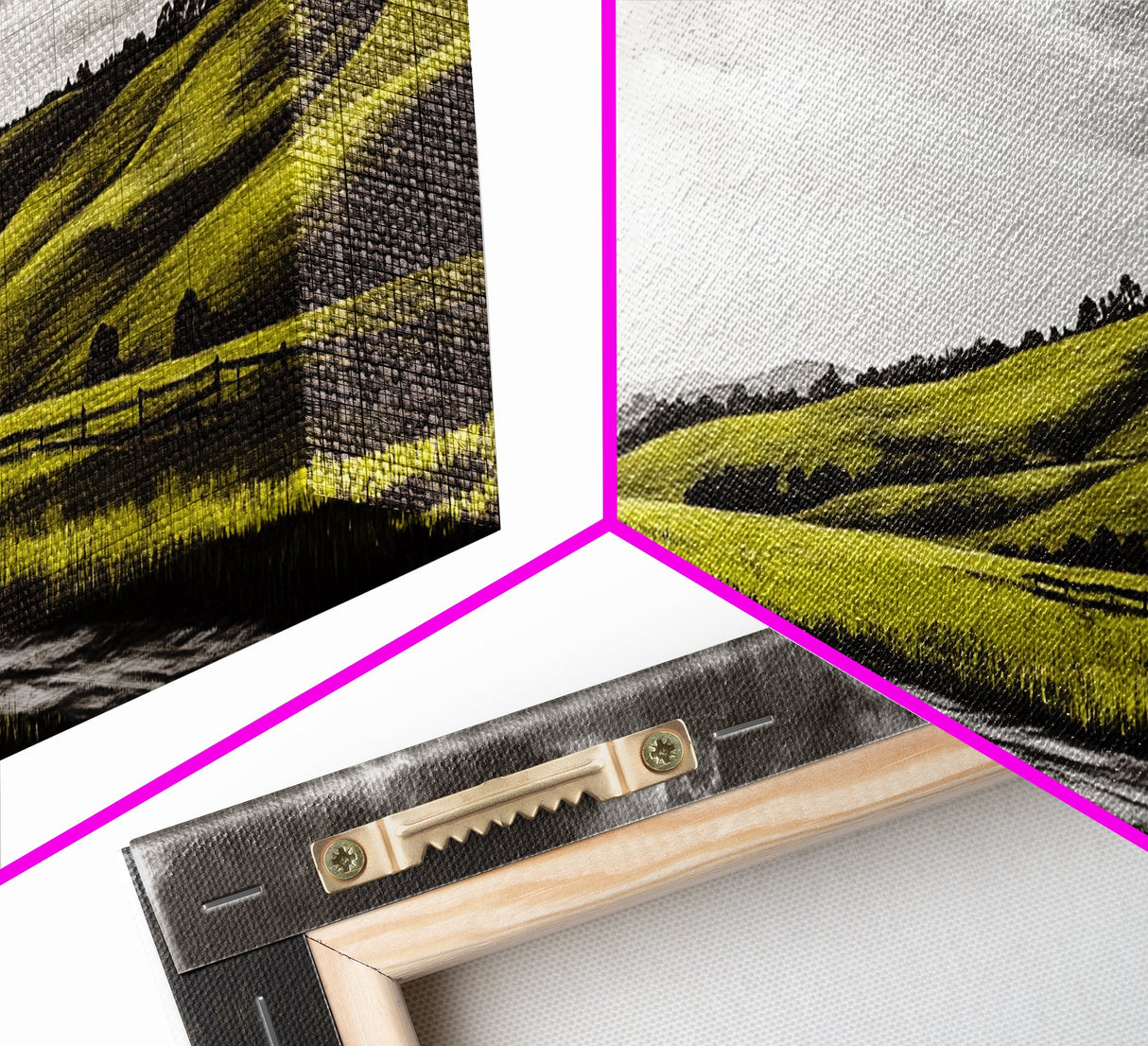 Rolling Hills, Nature Wall Art, Country Landscape Painting, Warm Autumn Tones, Rustic Home Decor, Framed Canvas Print, Living Room
