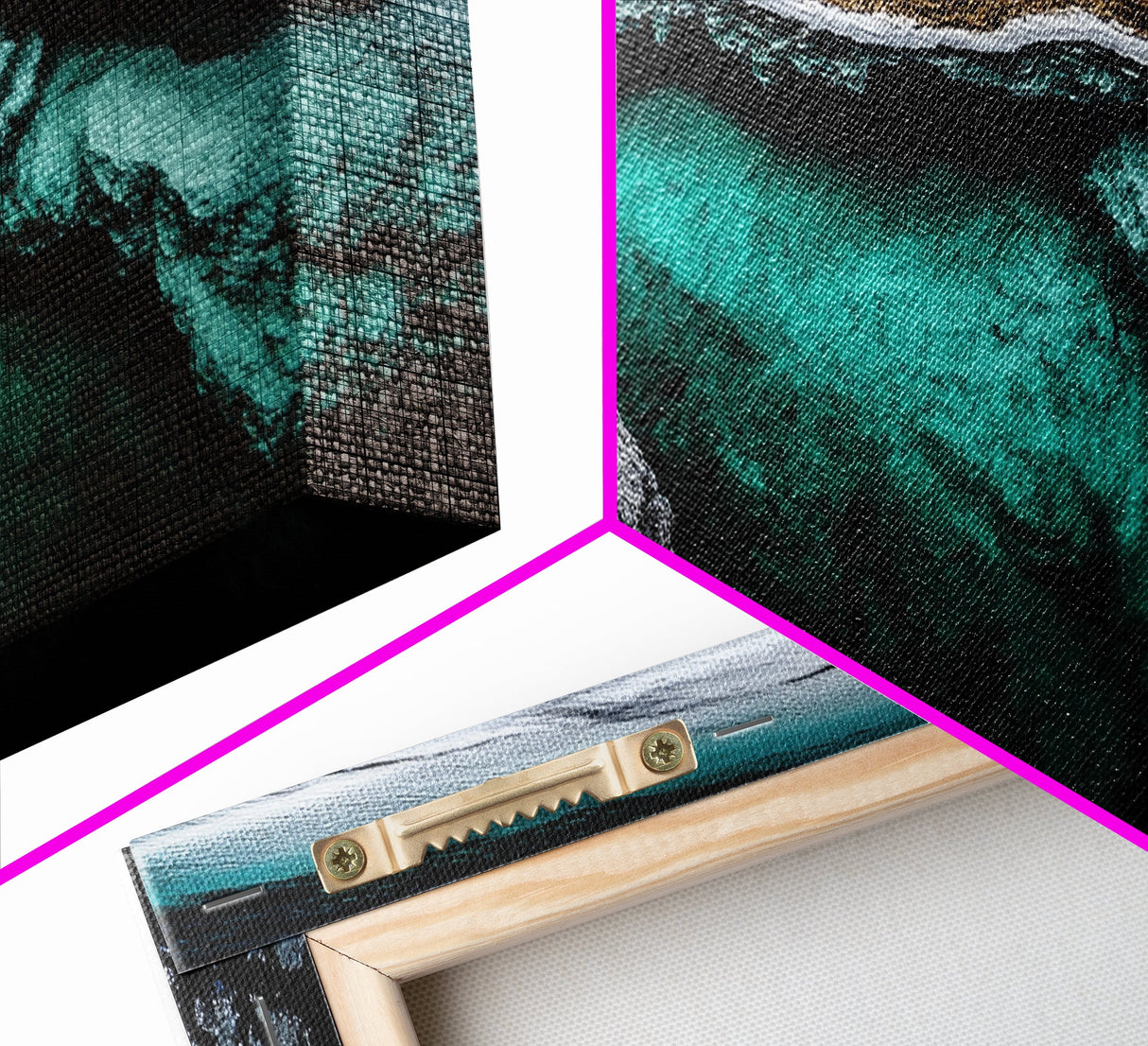 Turquoise Water Art, Ocean Aerial Painting, Coastal Abstract Print, Modern Beach House Decor, Serene Wall Art, Framed Canvas Print