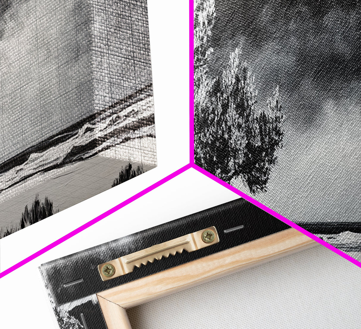 Monochrome Tree Art, Dramatic Nature Painting, Black and White Wall Decor, Minimalist Forest Print, Modern Office Art, Framed Canvas Print