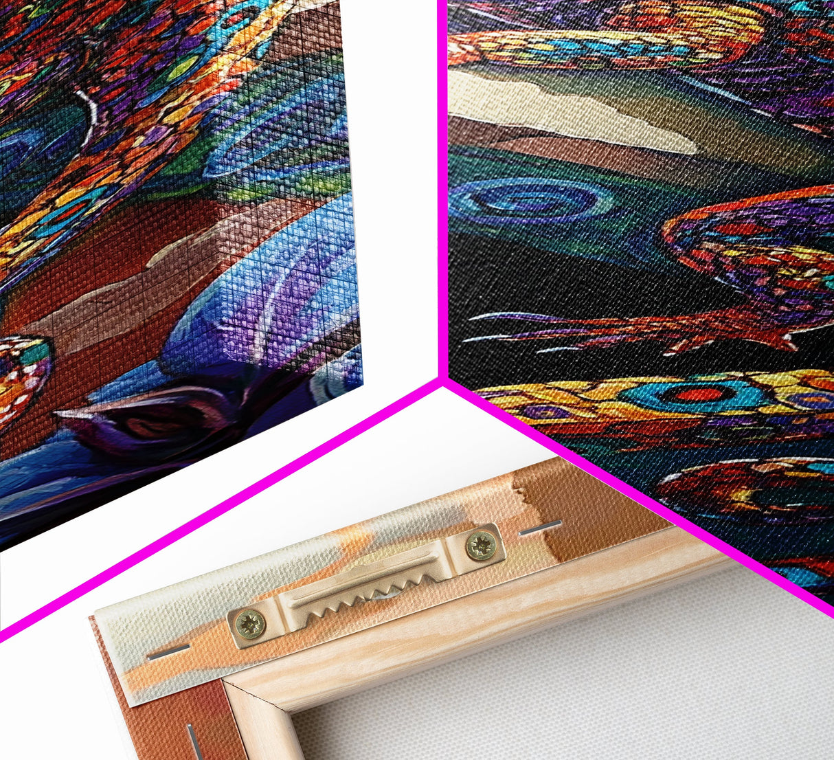 Gecko Art, Colorful Lizard, Desert Wall, Framed Canvas Print, vibrant reptile painting, boho wildlife wall decor, eclectic living room accent